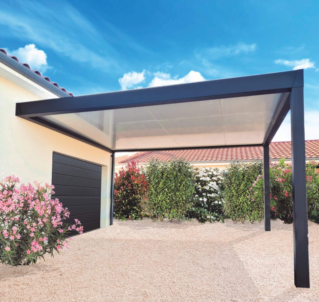 Carport adossé garage maison moderne