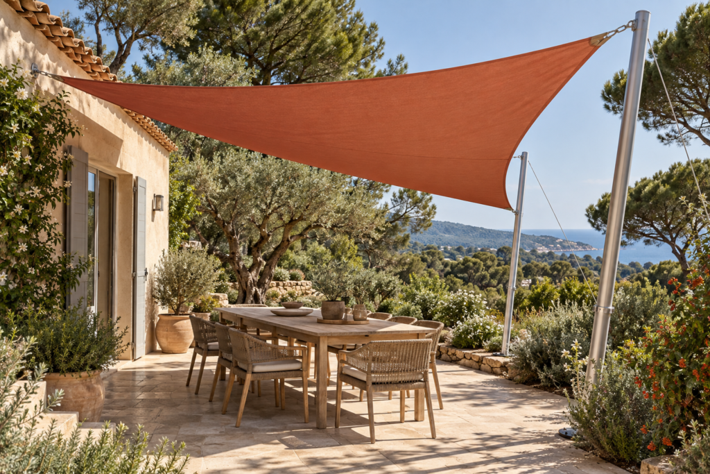 voile terracotta sur terrasse méditerranéenne 3